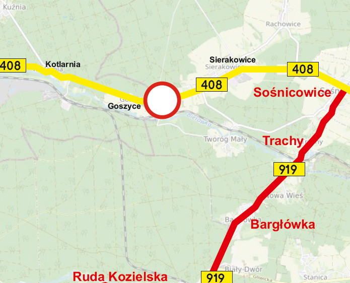 Zamknięcie drogi wojewódzkiej 408